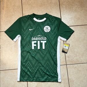 Nike Dark Green and White Soccer Jersey